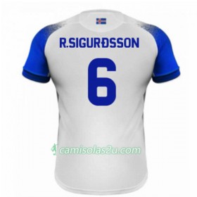 Camisolas de Futebol Islândia R.Sigurdsson 6 Equipamento Alternativa Copa do Mundo 2018 Manga Curta